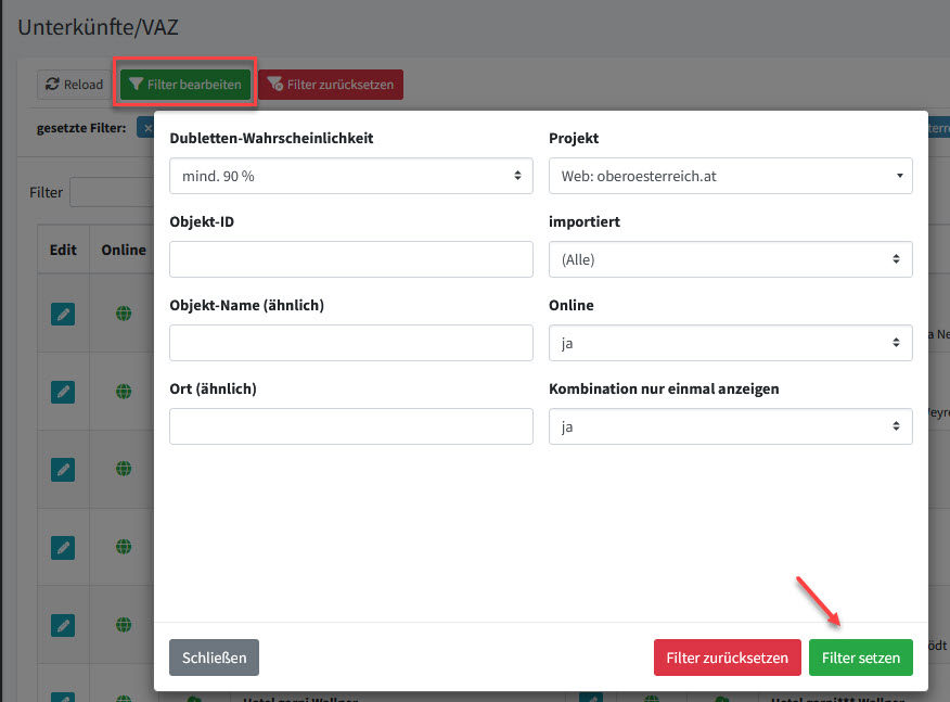 Dublettencheck für Orte und Regionen