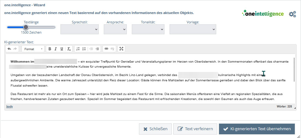 Verfügbare Aktionen in allen TOURDATA-Objekttypen